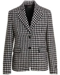 Versace - Tweed Wool Blazer Jacket - Lyst