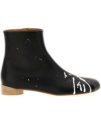 MM6 by Maison Martin Margiela - Anatomic Paint Splatter Printed Ankle Boots - Lyst