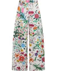 Gucci - Floral Wide-Leg Pants - Lyst