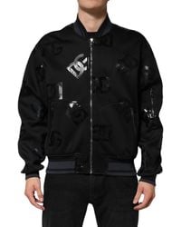 Dolce & Gabbana - Logo Print Zip Up Jacket - Lyst