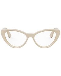 Fendi - Eyeglasses Cat Eye Full Rim, Shiny Frame And Clear Demo Lens Fe50075I057 Sunglasses - Lyst