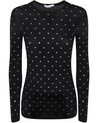 Rabanne - Cupro Long Sleeve Top With Crystals - Lyst