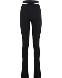 ANDREADAMO - Ribbed Knit Flared Trousers Viscose - Lyst