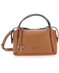 Tod's - Shoulder Bag With T Plaque, Leather Calf - Lyst