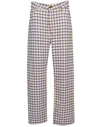 Etro - Check-Jacquard Mid-Rise Wide-Leg Trousers - Lyst