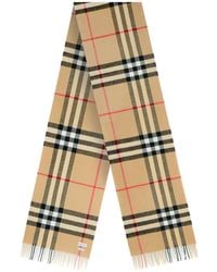 Burberry - Cashmere Scarf With Giant Check Motif - Lyst
