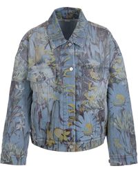 Stella McCartney - Rewild Flora Printed Oversized Denim Jacket - Lyst