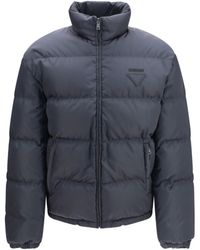 Prada - High-Neck Padded Jacket Coat - Lyst