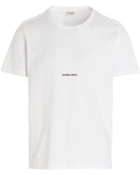 Saint Laurent - Logo Cotton T-Shirt - Lyst