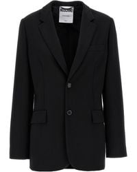 Moschino - Single-Breasted Blazer With Martingale Detail - Lyst