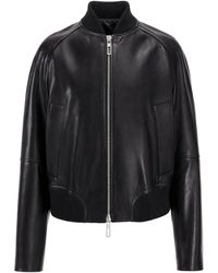 Sportmax - Leather Bomber Jacket - Lyst