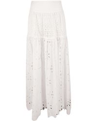 Ermanno Scervino - High-Waist Floral Perforated Skirt - Lyst