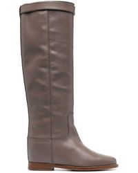 Via Roma 15 - Taupe Calf Leather Boots - Lyst