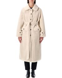 Urbancode - Reversible Faux Fur Belted Coat With Suede Interior - Lyst