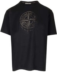 Stone Island - Black T-shirt - Lyst
