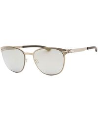 Ic! Berlin - Sunglasses Round Full Rim, Bronze- Frame And Quiksilver Mirror Lens Andrearm1444030 - Lyst