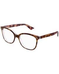 Gucci - Eyeglasses Square Full Rim, Havana On Transparent Frame And Clear Demo Lens Gg1816O008 - Lyst