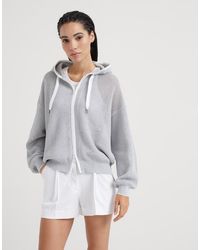 Brunello Cucinelli - Light Mesh Zip Hoodie - Lyst