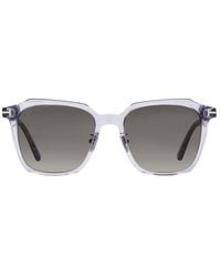 Tom Ford - Sunglasses Square Full Rim, Transparent Frame And Smoke Gradient Lens Ft0971-K20B - Lyst