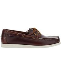 Sebago - Dockside Portland Loafers With Decorative Side Laces And Contrast Stitching - Lyst