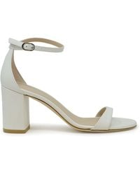 Stuart Weitzman - Sk305 Leather Nudist 75 Block Sandals - Lyst