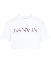 Lanvin - Curb Embroidered Cropped T-shirt Tshirt - Lyst