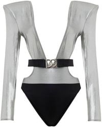 Dolce & Gabbana - Belted Long Sleeve Swimsuit - Lyst
