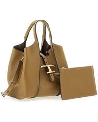 Tod's - T Timeless Mini Shopping Bag Calf Leather Handbags - Lyst