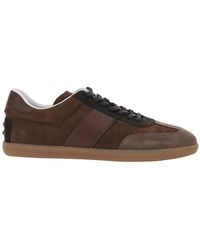 Tod's - Low Top Sneaker With Logo On Tongue And Inserts Design - Lyst