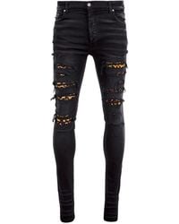 Amiri - Leopard Denim Jeans - Lyst