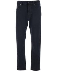 Stone Island - Jeans With Belt Loops And Logo Patch On The Rear - Lyst