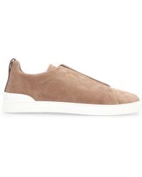 ZEGNA - Triple Stitch Suede Sneakers - Lyst