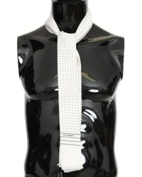 Dolce & Gabbana - Polka Dotted Silk Skinny Scarf - Lyst