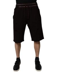 Dolce & Gabbana - Cotton Logo Plaque Bermuda Shorts - Lyst