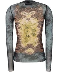 Jean Paul Gaultier Sailor Tattoo Printed Tulle Top in