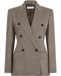 Max Mara - Double-Breasted Wool-Blend Blazer Viscose Blazers - Lyst