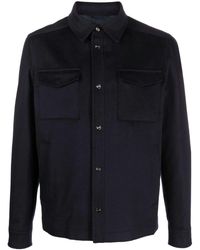 Herno - Blue Virgin Wool-cashmere Blend Shirt Jacket - Lyst
