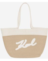 Karl Lagerfeld - Fabric Tote Bag With Logo - Lyst
