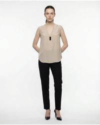 Brunello Cucinelli - Beige Silk Tank Tops - Lyst