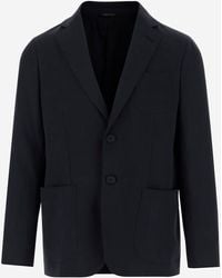 Giorgio Armani - Single-Breasted Linen Blazer - Lyst