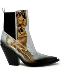 Elena Iachi - Mirror Leather Peggy Ankle Boots - Lyst
