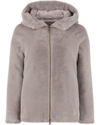 Herno Faux Fur Coat - Grey
