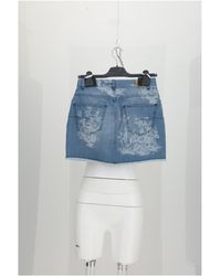 Dior - Denim Skirt Cotton - Lyst