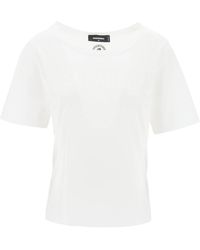 DSquared² - T Shirt With Rhinestone Logo - Lyst