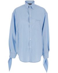 Balenciaga - Oversized Shirt With Embroidered Logo On The Front And - Lyst