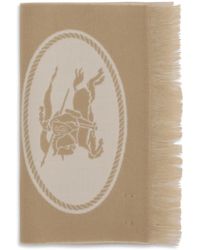 Burberry - Logo Wool Scarf Merino Ovis Aries - Lyst