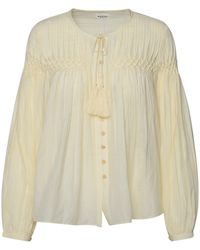 Isabel Marant - 'Abadi' Ivory Cotton Blend Shirt - Lyst