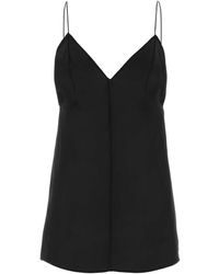 KHAITE - Black Silk Talsie Top - Lyst