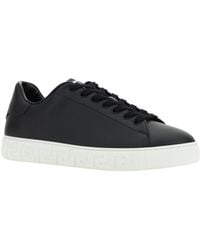 Versace - Greca Leather Sneakers - Lyst