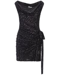 Rabanne - Sequined Mini Dress With Draping - Lyst